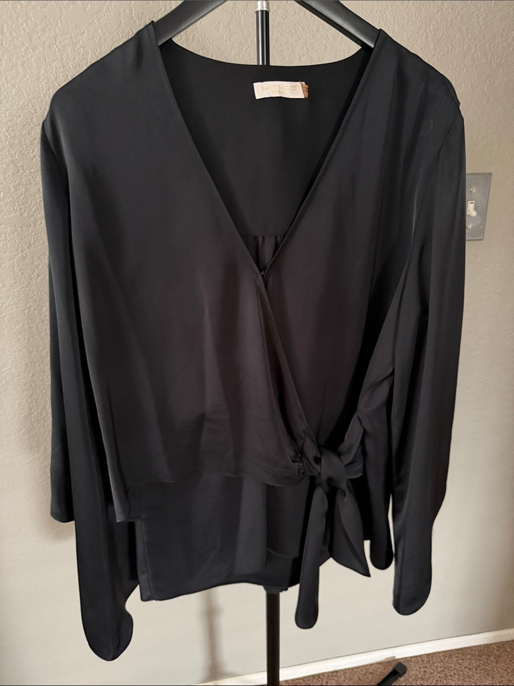 Ramy Brook Black Wrap Blouse